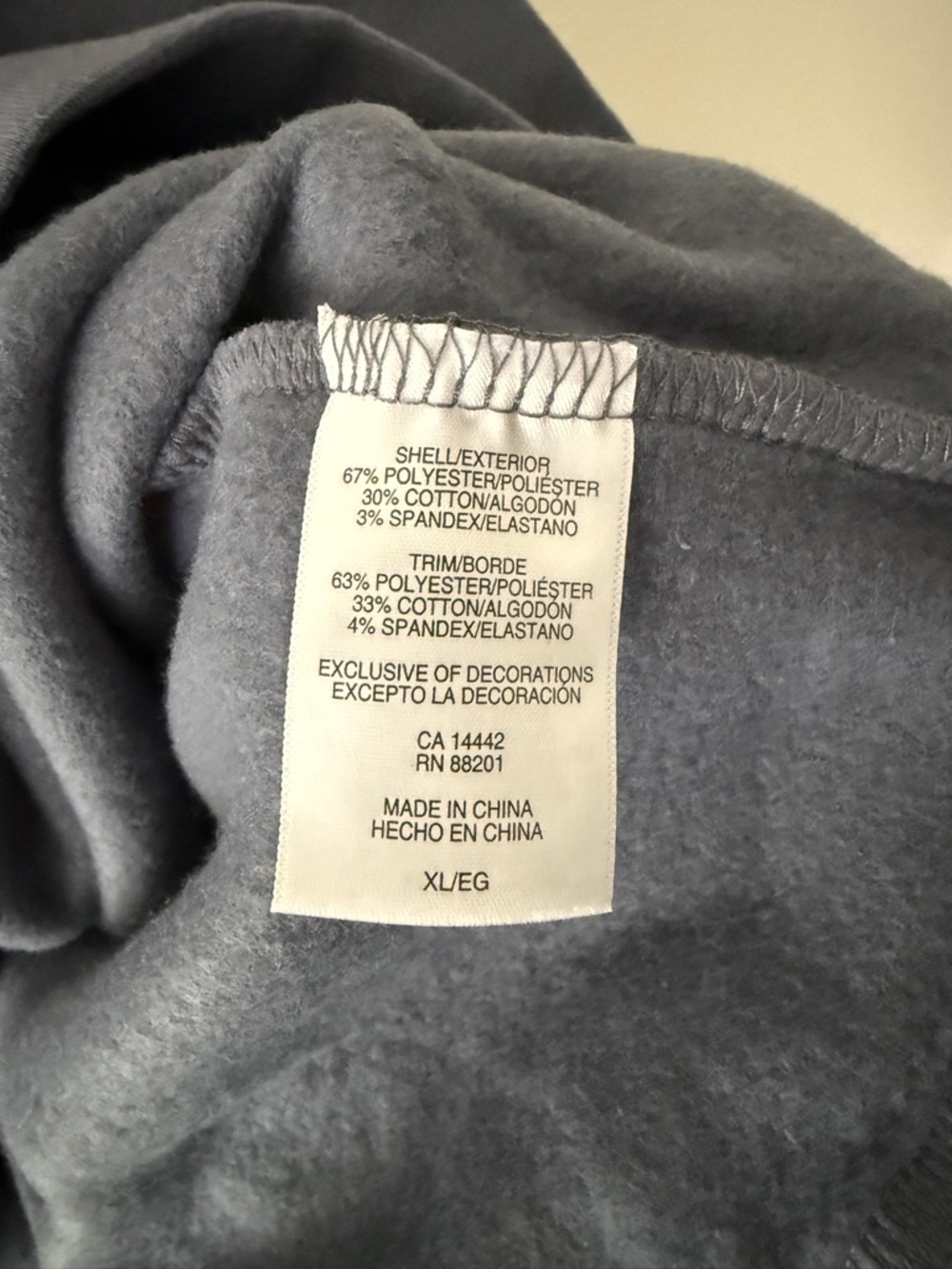 NWT Mondetta Women's Blue Purple Soft Crew Neck Sweatshirt XL w/ POCKET! - Picture 4 of 7
